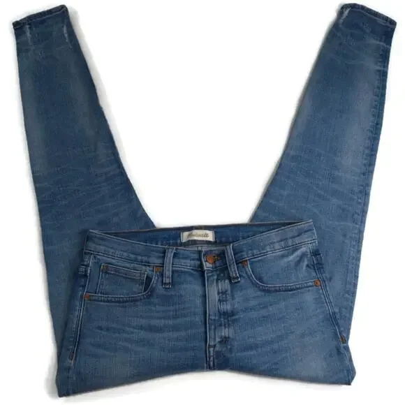 J439 Madewell High Rise Distressed Skinny 28 - Picture 2 of 10